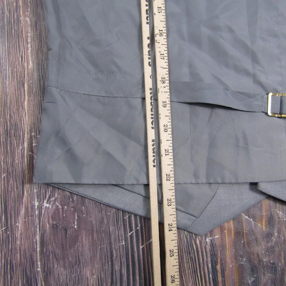 Suit Vest Harry 2B Mens 40 Gray Polyester 3 Piece Slim Belted Formal‎ Waistcoat
